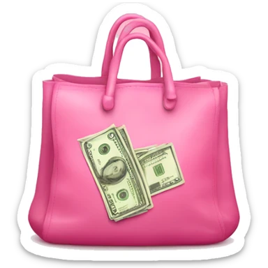 pink bag with money sticker