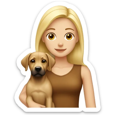 Blonde girl with brown Labrador sticker