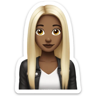 Pretty girl with half blonde half black hair split dye sticker