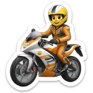 Tigre montando en moto de carreras sticker