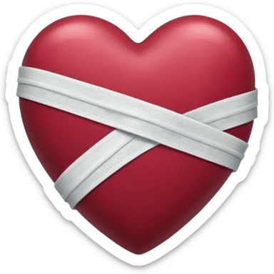 Heart bandaged burgendy shjny sticker