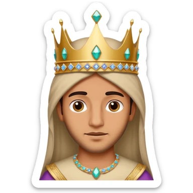 middle eastern man with a jeweled princess crown sticker