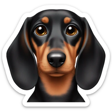 black and tan dachshund with pink collar  sticker