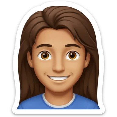 Boy arab long brown hair sticker