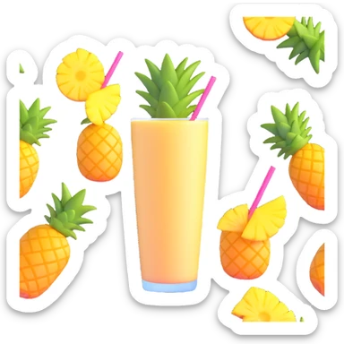 tropical smoothie with pineapple and coconut sticker