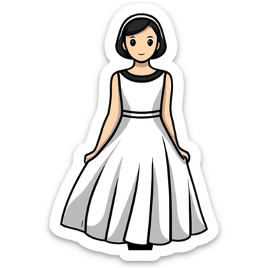 fashionable dress design sticker
