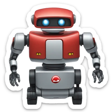 mobil merah robot sticker