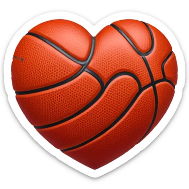 basketball heart sticker