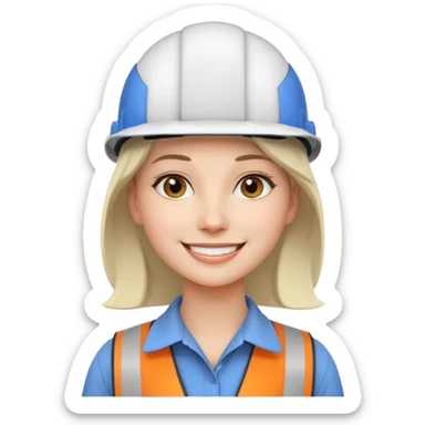 Ingeniera industrial mujer con casco blanco sticker