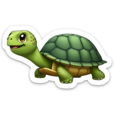 Turtle with a winky face tongue sticker