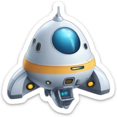 cute spaceship sticker
