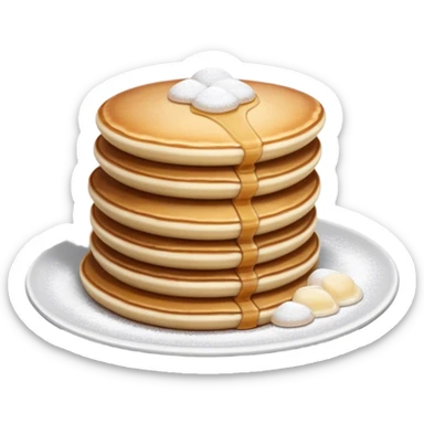 Poffertjes Cinematic Realistic Poffertjes Dessert Emoji, depicted as small, fluffy Dutch pancakes dusted with powdered sugar, rendered with lifelike textures and warm, inviting lighting. sticker