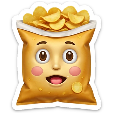 potato chips with mouth closed sticker