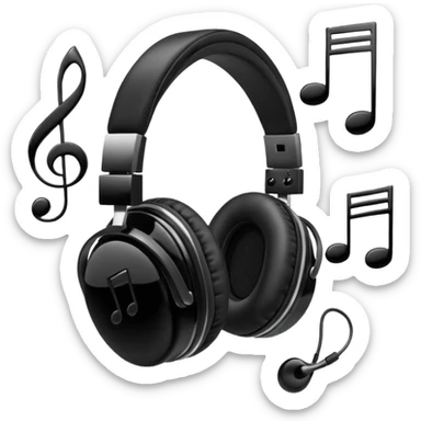 Headphones with music sticker