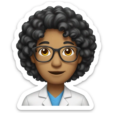 a chem teacher with black curly hir sticker