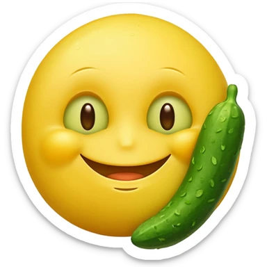 resting yellow smiley face with cucumbers over its eyes sticker