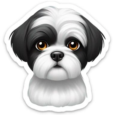 Black and white Shih Tzu with a black head ￼ sticker