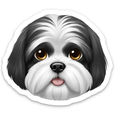 Black and white shih tzu sticker