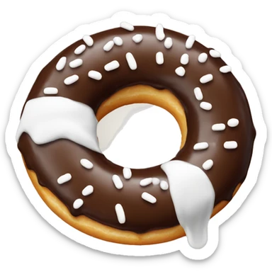 Donut with chocolate glazing and white sprinkles  sticker