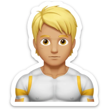 Male core muscles yellow default skin and hair sticker