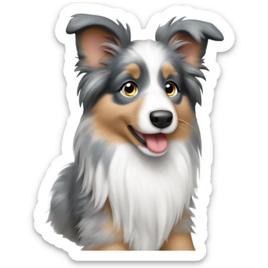 Blue Merle Shetland sheepdog puppy  sticker