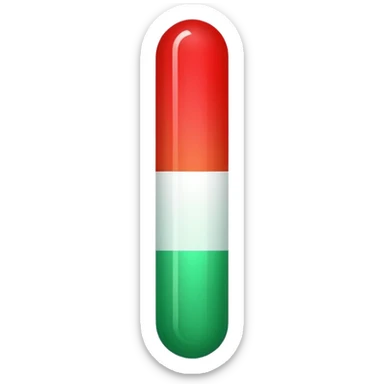 A vertical capsule-shaped progress bar with a color gradient from green at the bottom to red at the top. The bar is divided into segments by thin lines, with bold, outlined numbers scaling upward next to it.  sticker