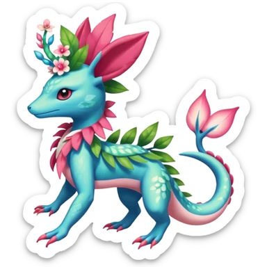 Shiny Exotic Salandit-Sylveon-Shaymin-Meganium-Hybrid-Creature sticker