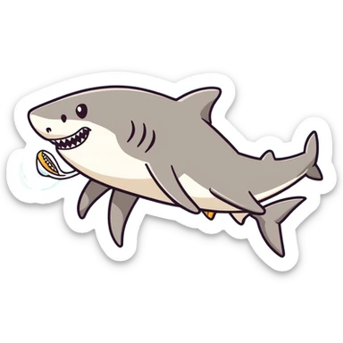 Shark eating a swimmer sticker