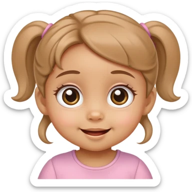 smiling baby girl with big eyes and medium skin tone sticker