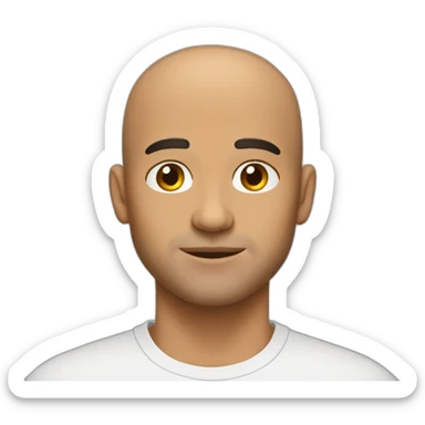 Bald Latino guy with a short facial hair brown nice eyes sticker