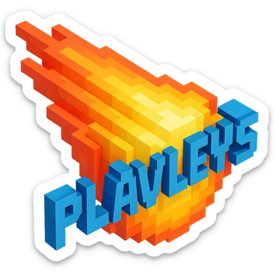 светящиеся комета с надписью "PLAVLEYS", no background sticker