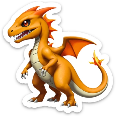 Shiny Duskull-Salandit-Cubone-Marowak-Charizard-Charmeleon-Fakémon-hybrid-creature (full body)  sticker
