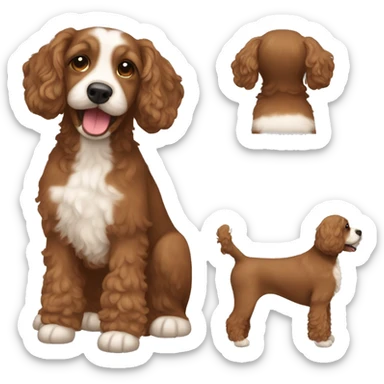 A cute little brown dog cockapoo sticker