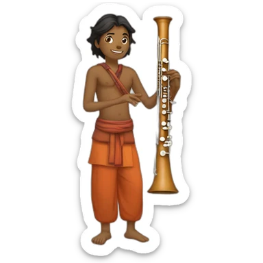 Erlandskian Jawekauo Flute Instrument Ethnic sticker