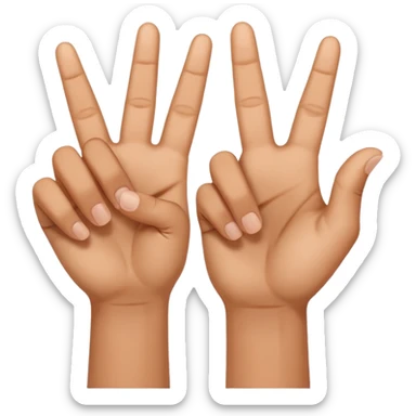 W V as hand signs sticker