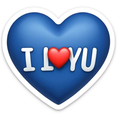 Dark Blue heart with the words I Love You Ry in the middle  sticker