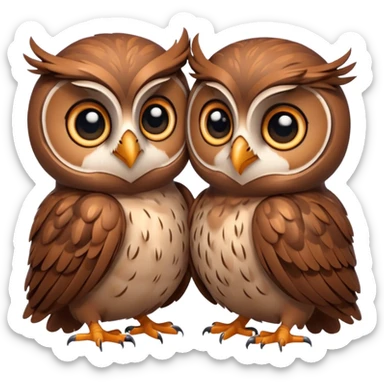 Cute owls in love cuddling  sticker