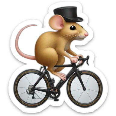 Mice with hat on a roadbike sticker