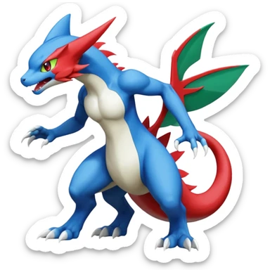 Gabite-Veemon-ExVeemon-Digimon-Latias-Peppercat-Pokémon-Flamedramon-fusion-animal-hybrid-creature, Full body  sticker