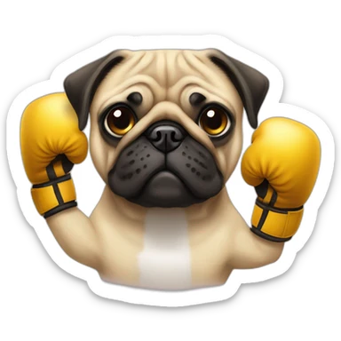 pug with boxing gloves and golden with boxing gloves sticker