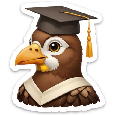 Bird graduate college sticker