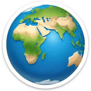 Minimalist Earth globe with landmasses shaped like 812 and also with large, bold "812" text prominently displayed across the globe, iOS emoji style sticker