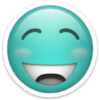 An simple aqua blue smiley sticker