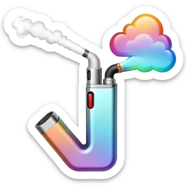 Letter A is designed in the style of an electronic cigarette (Vape theme) with dimensions of 512 by 512 sticker