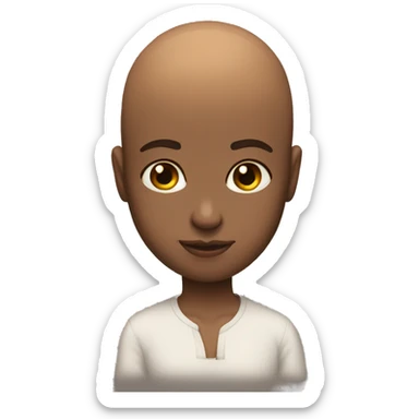 Bald man kissing brown haired girl sticker