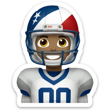 American football player blue white skin 21 number sticker