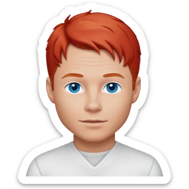 Brian Littrell blue eyes, red hair, white outfit sticker
