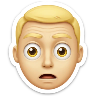 emoji generic yellow face but stressed and excited at the same time sticker