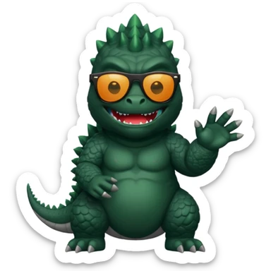 Godzilla wearing sunglasses sticker