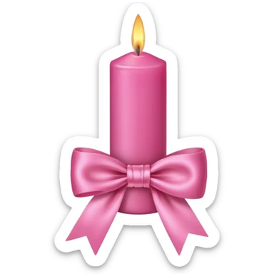 Pink candle with pink ribbon sticker